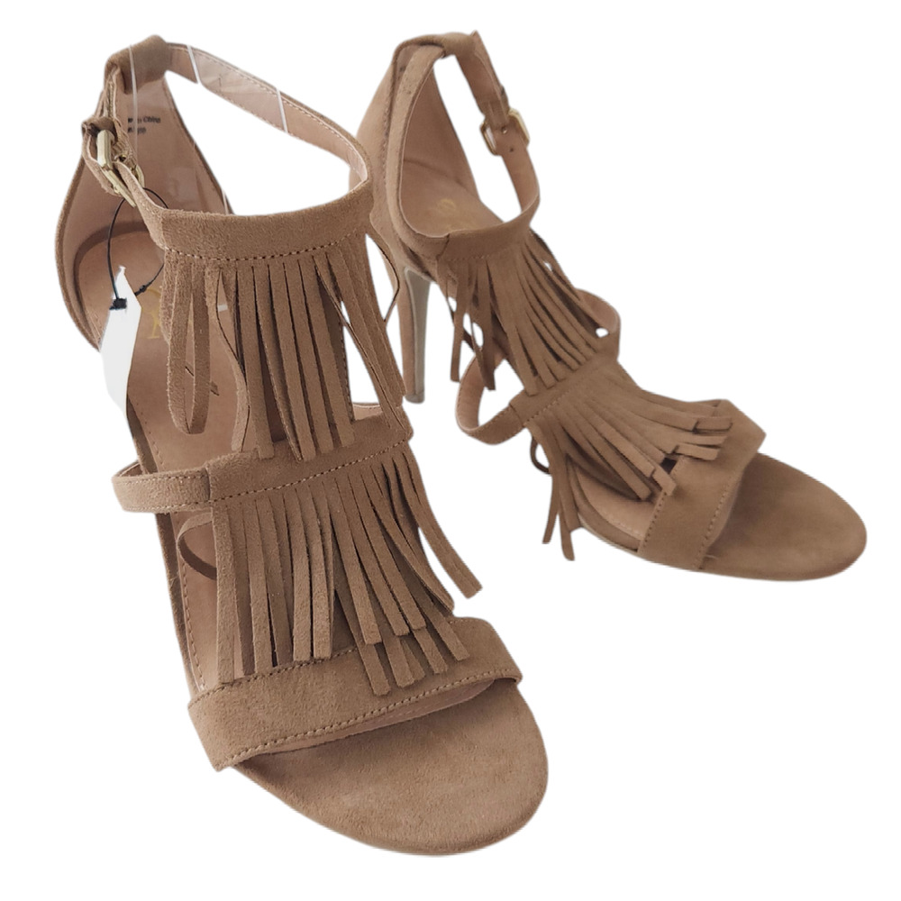 New NY & CO Fringe Heels Brown Size 8 Cute Shoes